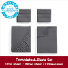 Mellanni Queen Sheets Set - 4 PC Iconic Collection Bedding - Hotel Luxury Gray
