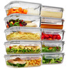 VTOPMART 10PACK (35OZ+22OZ) GLASS FOOD STORAGE CONTAINERS - GRAY