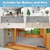 KISKIZ 75 INCH RETRACTABLE BABY DOG GATE WIDE EXTRA LARGE OPENINGS - GRAY