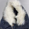 SPIRE PUFFER JACKET REMOVABLE WHITE FAUX FUR TRIM HOOD - SIZE: WOMEN XL - NAVY New