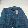 BELLO WOMEN'S EXTRA SOFT FLEECE PAJAMAS PANTS - M - BLUE/GREEN PLAID New