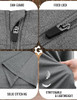 3 PACK QUARTER ZIP PULLOVER MEN LONG SLEEVE SWEATSHIRTS - 2XL - BLACK/BROWN/GRAY