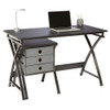 Realspace X-Cross 48"W Computer Desk With File Cabinet 784526 Black