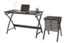 Realspace X-Cross 48"W Computer Desk With File Cabinet 784526 Black