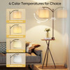ROTTOGOON FLOOR LAMP END TABLE LAMP REMOTE CONTROL CHARGING STATION - BROWN