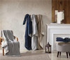SHABBY CHIC PERFECT FIT SOFT HEAT HEATED THROW BLANKET - INDIGO