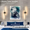 DAUNTON HARDWIRED MODERN WALL SCONCE SET TWO REMOTE CONTROL - BLACK