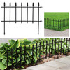 SUNNYDAZE ROMAN-STYLE 9' OUTDOOR GARDEN METAL FENCE PANEL SET- 5 PANELS - BLACK