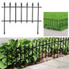 SUNNYDAZE ROMAN-STYLE 9' OUTDOOR GARDEN METAL FENCE PANEL SET- 5 PANELS - BLACK