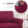 NICEEC LOVESEAT SLIPCOVER 1 PIECE EASY FITTED SOFA COUCH COVER - BURNGUNDYRED
