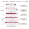 LEXI HOME 10-PIECE PREMIUM GLASS FOOD STORAGE CONTAINER SET WITH RED LOCKING LID