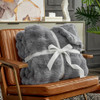 COZY BLISS FAUX FUR THROW BLANKET FOR COUCH, 50 * 60 INCHES - LIGHT GRAY