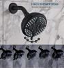 ELLO&ALLO MATTE BLACK SHOWER FAUCET TUB SPOUT SINGLE HANDLE COMBO SET - BLACK