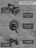 ELLO&ALLO MATTE BLACK SHOWER FAUCET TUB SPOUT SINGLE HANDLE COMBO SET - BLACK