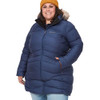 13020 MARMOT Women's Montreal Mid-Thigh Length Down Puffer Coat Arctic Navy 1X New