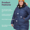 13020 MARMOT Women's Montreal Mid-Thigh Length Down Puffer Coat Arctic Navy 1X New