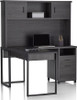 Realspace DeJori 59" W L-Shape Corner Desk With Hutch 6794063 - Charcoal