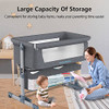 BELLABABY BABY BASSINET BEDSIDE SLEEPER BEDSIDE CRIB WITH STORAGE BASKET -GRAY