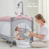 ADOVEL BABY BASSINET BEDSIDE CRIB PACK PLAY MATTRESS DIAPER CHANGER - PINK