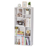 VECELO 42 INCH HIGH BOOKCASE, 4-TIER MODERN STORAGE CABINET - PEARL WHITE