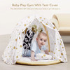 ANGELBLISS Baby Play Gym Mat, Kick Tummy Time Baby Activity Gym - Yellow