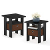 FURINNO ANDREY SET OF 2 END TABLE NIGHT STAND BEDSIDE TABLE, AMERICANO BROWN
