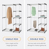 WHITMOR DOUBLE ROD FREESTANDING CLOSET ORGANIZER - GREY