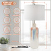 TB0299 HANDWELL 28" Tall Lamps Set2, Ceramic Modern Bedside - White/Blue/Orange