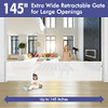 KISKIZ 145 INCH RETRACTABLE BABY GATES DOG GATE OPENINGS SH20.007-145 - WHITE
