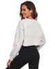 FKEEP CROPPED SWEATSHIRTS WOMEN LONG SLEEVES CREWNECK PULLOVER - SIZE M - GRAY New