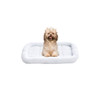 AMAZON BASICS AMAZONBASICS PADDED PET BOLSTER BED - 22" X 15" - WHITE/BLACK New