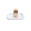 AMAZON BASICS AMAZONBASICS PADDED PET BOLSTER BED - 22" X 15" - WHITE/BLACK New