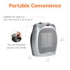 AMAZON BASICS CERAMIC SPACE HEATER PORTABLE HEATER 1500W - SILVER