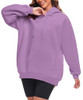 FKEEP OVERSIZE HOODIES WOMEN FLEECE CREWNECK SWEATSHIRT CASUAL LONG M - PURPLE New