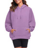 FKEEP OVERSIZE HOODIES WOMEN FLEECE CREWNECK SWEATSHIRT CASUAL LONG M - PURPLE New