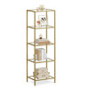VASAGLE BOOKCASE 5-TIER BOOKSHELF SLIM SHELVING UNIT ULGT029A01 - METALLIC GOLD