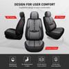 KIVAGURU CAR SEAT LEATHERETTE AUTOMOTIVE VEHICLE CUSHION COVER - BLACK GRAY