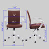 Efomao Modern Desk Office Chair, Breathable Fabric Chair with Armrests COFFEE