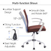Efomao Modern Desk Office Chair, Breathable Fabric Chair with Armrests COFFEE