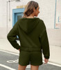 FKEEP WOMENS 2 PIECE SWEATSUIT OUTFITS HOODIE SWEAT SHORTS POCKET ZARMY GREEN S New