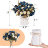 MOOMASS LIFELIKE ARTIFICIAL ROSE BOUQUETS AND CERAMIC VASES - NAVY BLUE