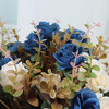 MOOMASS LIFELIKE ARTIFICIAL ROSE BOUQUETS AND CERAMIC VASES - NAVY BLUE