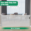 KISKIZ 110 INCH RETRACTABLE BABY GATES LARGE OPENINGS DOG GATE - LIGHT GRAY
