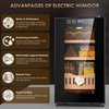 Rocita Electric Cigar Humidor for 200 Counts with Hygrometer, 25L - BLACK
