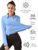FKEEP WOMEN LONG SLEEVE POLO SHIRT GOLF SPORT TOP ATHLETIC - SIZE M - BLUE New