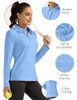 FKEEP WOMEN LONG SLEEVE POLO SHIRT GOLF SPORT TOP ATHLETIC - SIZE M - BLUE New