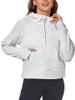 FKEEP WOMENS HALF ZIP HOODIE SWEATSHIRT WITH THUMB HOLE GRAY M New