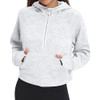 FKEEP WOMENS HALF ZIP HOODIE SWEATSHIRT WITH THUMB HOLE GRAY M New