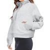 FKEEP WOMENS HALF ZIP HOODIE SWEATSHIRT WITH THUMB HOLE GRAY M New