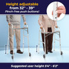 DRIVE MEDICAL 10210-1 2-BUTTON FOLDING WALKER WITH WHEELS - SILVER